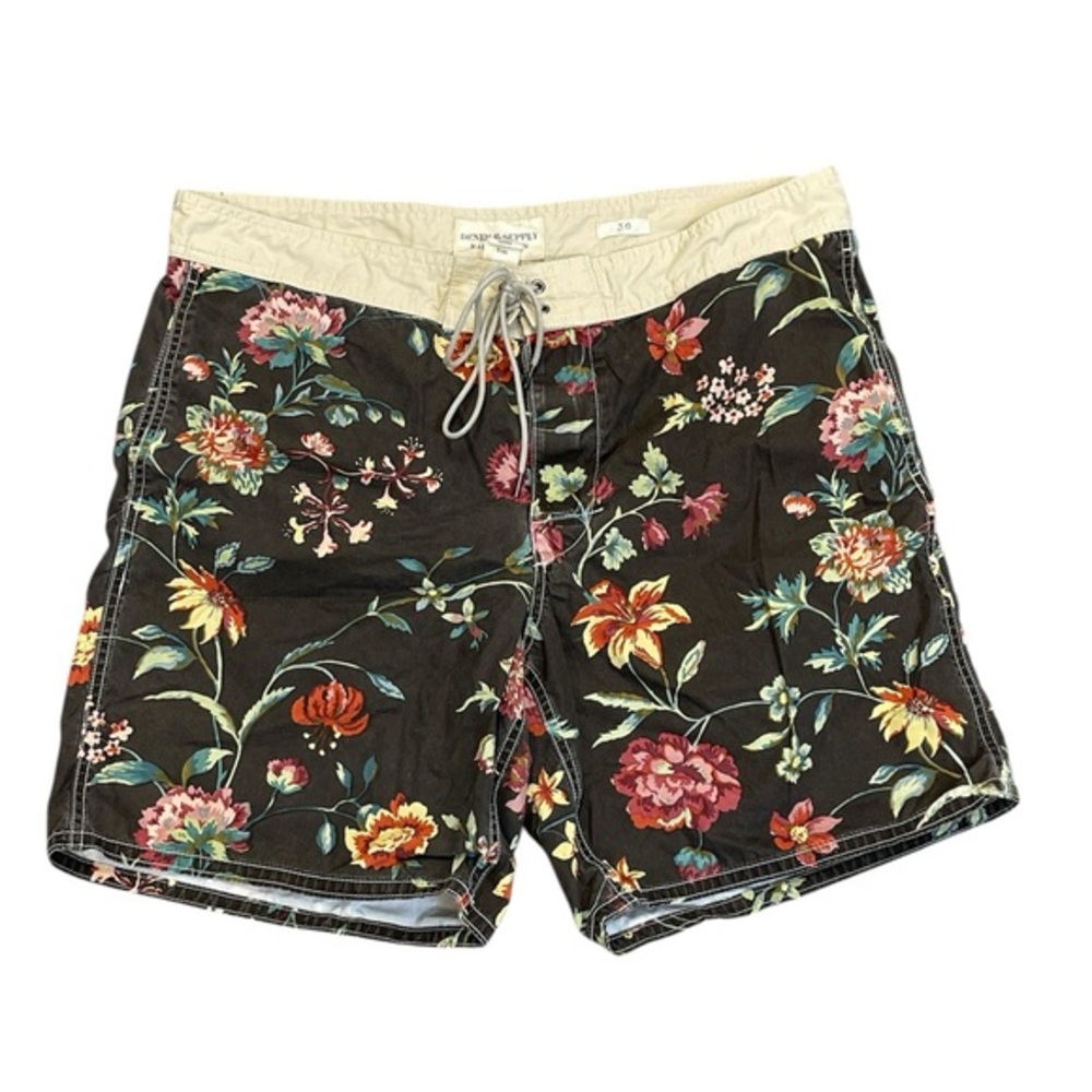 Denim & Supply Ralph Lauren Floral Swim Shorts - Black and Multicolor